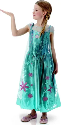 Produktbild von Die Eiskönigin Elsa Blumenkleid Kindergröße: 128