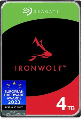 Produktbild von Seagate IronWolf 4TB interne Festplatte, NAS HDD, 3.5 Zoll, 5400 U/Min, CMR, 64 MB Cache, SATA 6GB/s, silber, inkl. 3 Jahre Rescue Service, FFP, Modellnr.: ST4000VNZ06