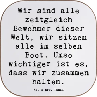 Produktbild von Mr. & Mrs. Panda Untersetzer für Gläser Spruch Freundlichkeiten verbreiten - Weiß - Geschenk, Trost, Tischuntersetzer, Freundlichkeit, Coaster, Gemeinschaft, Zusammenhalt
