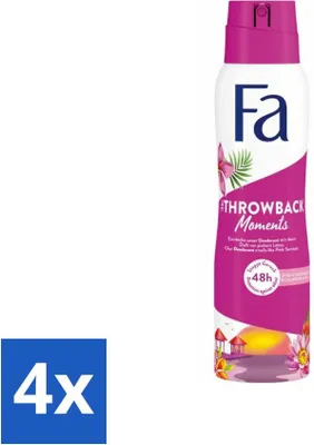Obrázok produktu pre Fa dezodorant v spreji Throwback Moments 150 ml - hodnotné balenie - 4 kusy