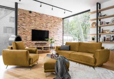 Produktbild von nabbi Klappsofa mit Stauraum Meri 3+1+1 - senf