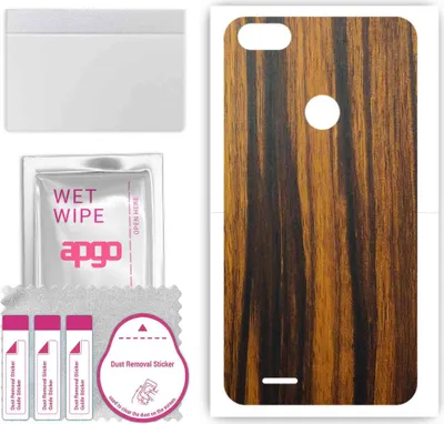 Produktbild von apgo Rückseite Schutzfolie, Skin, kompatibel mit Tecno F2 LTE, Hinten Displayschutzfolie aus Vinylfolie, kratzfest, einfache Montage - Tigerwood