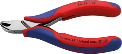 Obrázek produktu pro Knipex 64 42 115, Čelní štípací kleště, Ocel, Modrá, Červená, 115 mm, 69 g