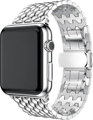 Produktbild von Strap-it Apple Watch 8 Drachenarmband Stahl (Silber)