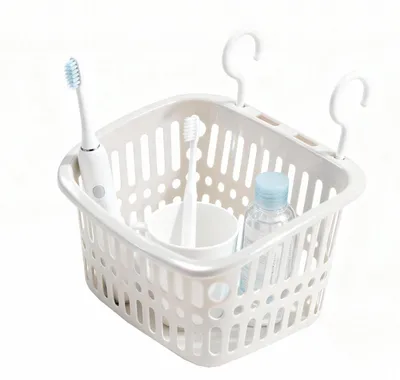 Immagine prodotto di Cesto doccia sospeso, senza necessità di foratura, in plastica, colore bianco