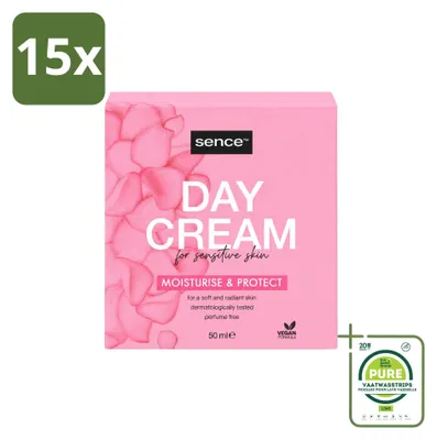 Immagine prodotto di 15 creme viso Sence per pelli sensibili - lenitiva - 50 ml - confezione grande - 15 pezzi