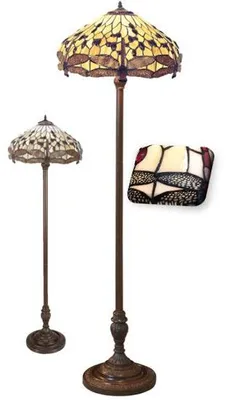 Image de Lampadaire Tiffany massif Ø49*170 VÁŽKA JANTAR