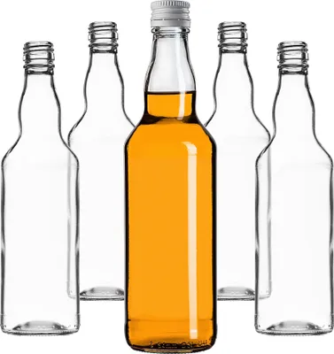 Image de KADAX Bouteilles en verre à remplir, 500ml, 10 pièces, bouteilles de liqueur vides avec bouchon à vis, bouteilles de jus de fruits