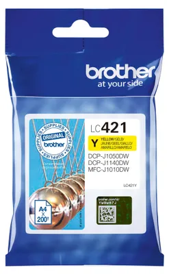 Zdjęcie produktu dla Brother LC-421Y, Żółty, 1 szt., 200 stron(y), Jednopak