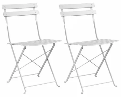 Produktbild von Set mit 2 weißen, klappbaren Gartenstühlen