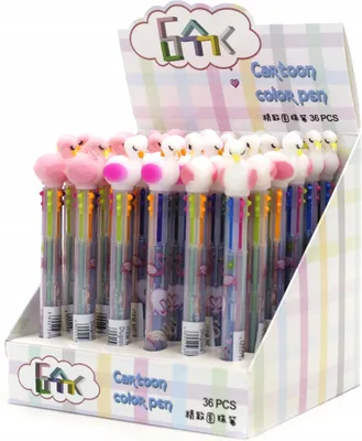Produktbild von Schwan Kugelschreiber 6 Farben - Bunter Fineliner für Schule & Büro - Süßes Design