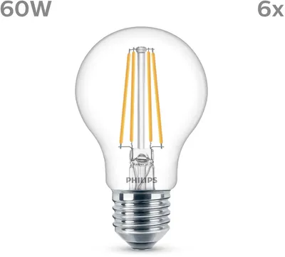 Immagine prodotto di Set di 6x lampadine LED classiche 60W A60 E27 CW CLND 6CT/4 EC