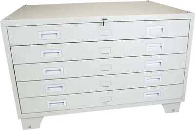 Produktbild von Architektenschrank Planschrank Zeichnungsschrank Grafikschrank Zeichenschrank Schubladenschrank Schubladen Schübe DIN A1 gebrochen weiß Metall