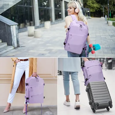 Produktbild von Damen 32-40 Liter Reisrucksack - Handgepäck Rucksack für 15,6 und 17,3 Zoll Laptops - Wasserdichter Freizeit Tagesrucksack für Schule und Wochenendreisen