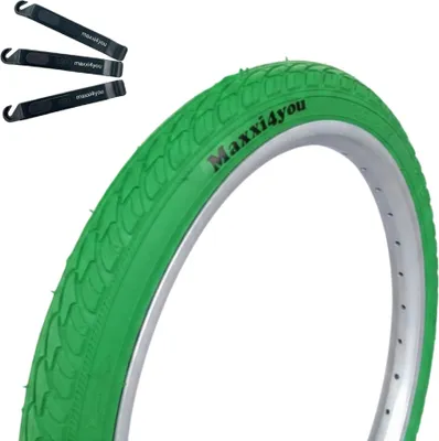 Obrázok produktu pre Maxxi4you cyklistická pneumatika 1 x HY-159 v zelenej farbe 47-406 (20 x 1,75) vrátane páky na pneumatiky maxxi4you