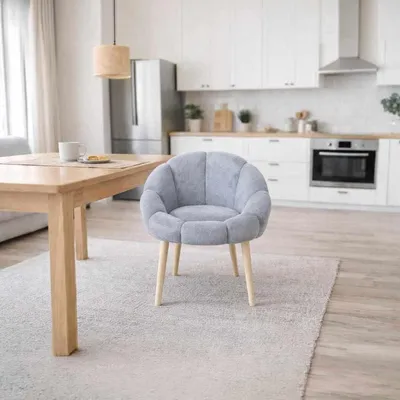 Imagen del producto de Hanah Home, sillón orejero elegante, 100% melamina, color gris, 70 cm