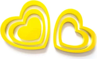 Produktbild von Oblique Unique 3D Herzen 5er Set Wandtattoo Dekoration 3D Deko - gelb