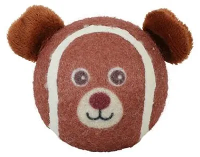 Produktbild von Hundespielzeug Tennisballbär mit Quietscher für Welpen und kleine Hunde L 7 cm
