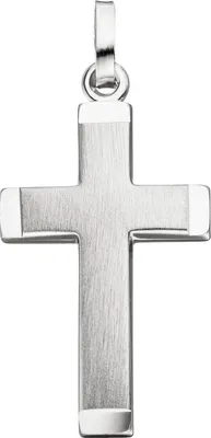 Produktbild von JOBO Anhänger Kreuz 925 Silber matt mattiert Kreuzanhänger Silberanhänger Silberkreuz