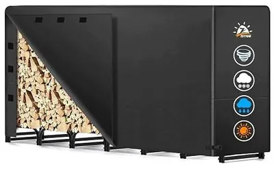 Zdjęcie produktu dla Metalowy zewnętrzny regał na drewno kominkowe 121 x 35 x cm