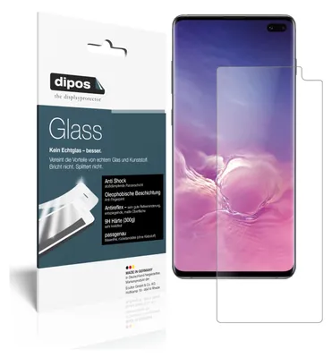 Produktbild von 2x Schutzfolie für Samsung Galaxy S10 Plus matt - Anti-Shock 9H Folie dipos Glass Kunststoffglas