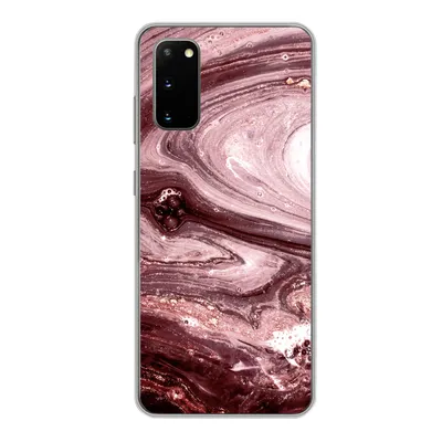 Produktbild von MuchoWow® Handyhülle Schutzhülle Hülle für Samsung Galaxy S20 Marmor - Gold - Rosa Silikon Softcase Handy Hülle - Bild
