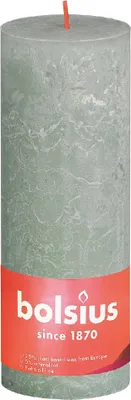 Produktbild von Bolsius Rustik Stumpenkerze Nebliges Grün 190/68mm