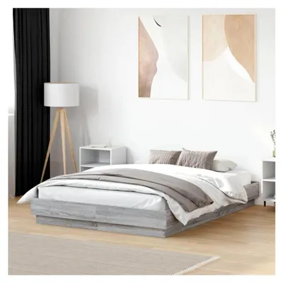 Produktbild von Bettgestell Grau Sonoma 120x190 cm Holzwerkstoff