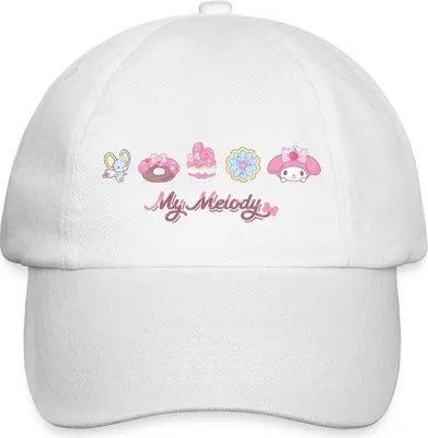 Produktbild von Spreadshirt My Melody Mit Flat Und Gebäckstücken Baseballkappe, One size, Weiß/Weiß