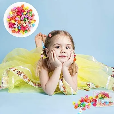 Produktbild von 100 Mini-Haarclips für Babys mit Blumen und Perlen, mehrfarbige kleine Haarklammern für Frauen und Mädchen