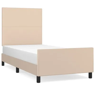 Produktbild von vidaXL Bettgestell mit Kopfteil Cappuccino-Braun 100x200 cm Kunstleder