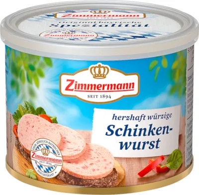 Produktbild von Zimmermann Schinkenwurst geschnitten Herzhaft würziges Aroma 200g