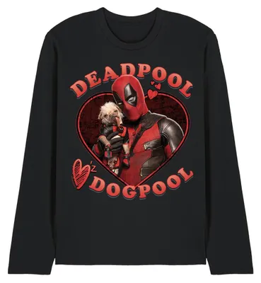 Produktbild von Deadpool & Wolverine - "Wade Loves Dogpool" T-Shirt für Herren/Damen Uni, Langärmlig TV34575 (XL) (Schwarz)