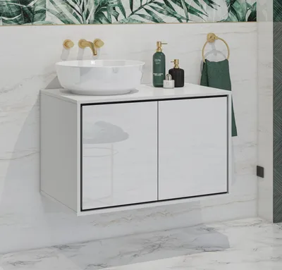 Obrázek produktu pro Skříňka pod umyvadlo 78 cm AMPHION - bílá / černá