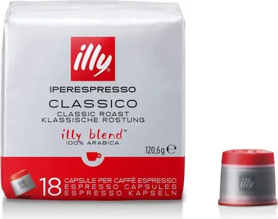 Produktbild von Illy - CLASSICO geröstete Iperespresso-Kaffeekapseln, 6 Packungen mit 18 Kapseln, insgesamt 108 Kapseln