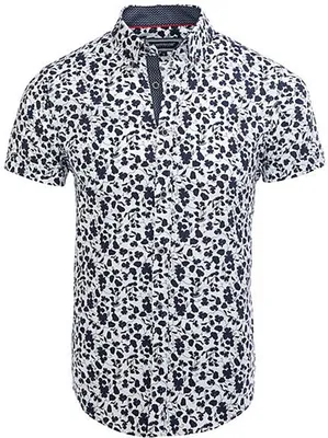 Immagine prodotto di Camicia a maniche corte di design, nuova di zecca, CARISMA CRM9110, bianco/blu, taglia L
