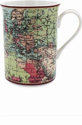 Produktbild von Lesser & Pavey Kaffeetasse Weltkarte World Traveller in einer Geschenkbox