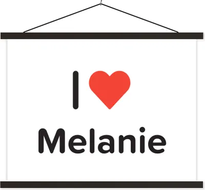 Produktbild von MuchoWow® Textilposter Ich liebe - Melanie - Mädchen 150x113 cm mit schwarzem Rahmen - Wohnzimmer