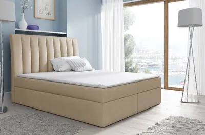 Obrázek produktu pro Kontinentální postel Kaspis béžová 140 + topper