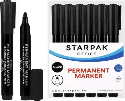 Obrázok produktu pre Marker permanentny okrągły czarny 12 sztuk