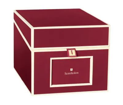 Image de Semikolon 352544, Boîte de rangement, Bourgogne, Rectangulaire, Motif, Intérieur, 177 mm