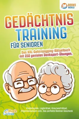 Immagine prodotto di Gedächtnistraining für Senioren - Das XXL Gehirnjogging Rätselbuch mit 250 genialen Denksport-Übungen: Knobelspiele, Logikrätsel, Kreuzworträtsel, Allgemeinwissen uvm. - Das perfekte Rentner Geschenk