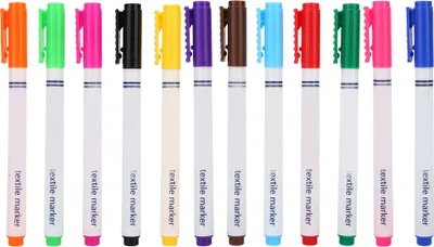 Produktbild von 12pcs Kleidung Textilmarker Stift wasserdichte DIY T -Shirt -Taschen Kunst Malerei Vorräte