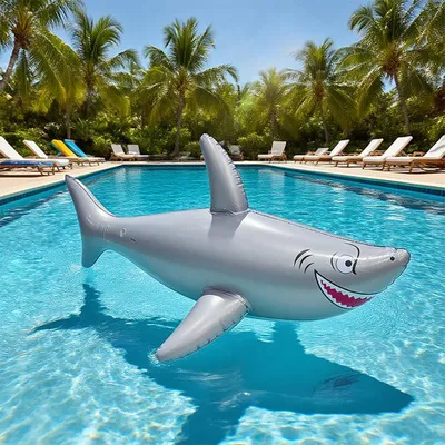 Produktbild von Aufblasbarer Hai Pool-Spielzeug 98 cm PVC Wasserspielzeug Deko