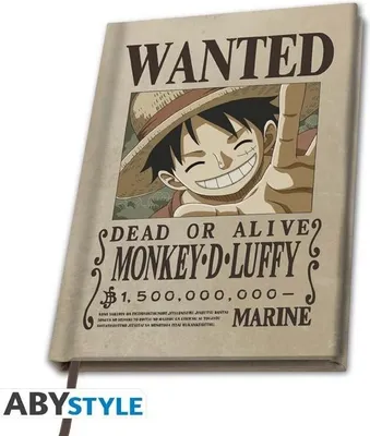 Obrázok produktu pre One Piece Zápisník Wanted Luffy A5