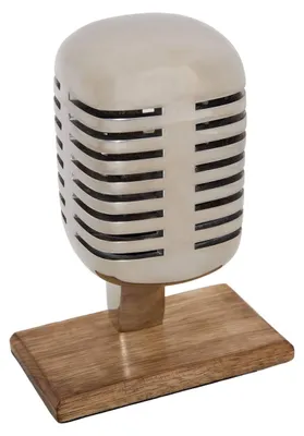 Produktbild von Dekorationsmikrofon Johan H. 17 cm, silberfarben