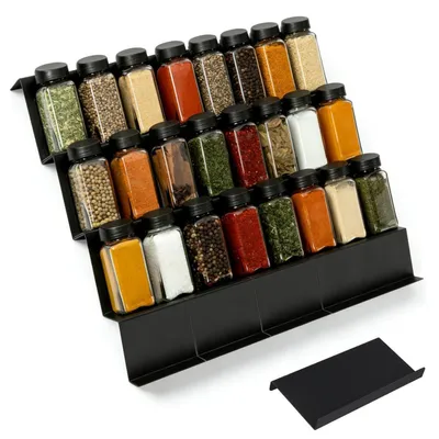 Obrázek produktu pro Organizér do zásuvky na koření, 16 kusů, černý, 11,5 x 23 cm, vyrobený z PP (polypropylen)