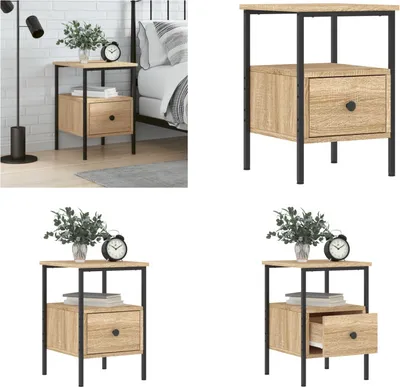 Obrázok produktu pre vidaXL Nočný stolík Sonoma dub 34x36x50 cm materiál na báze dreva - Nočný stolík - Nočné stolíky - Nočná skrinka - Šatníková skriňa