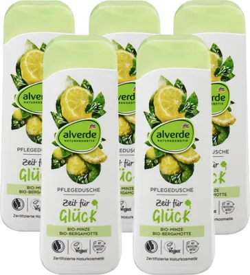 Produktbild von 5 x  alverde Naturkosmetik - Pflegedusche Bio-Minze & Bio-Bergamotte (5 x 250 ml)