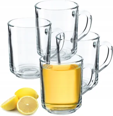 Immagine prodotto di Bicchieri da tè KADAX "Pazin", vetro con manico, bicchiere per succo, tè, caffè, 240 ml, 4 pezzi